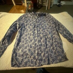Navy and White Patterned Shirt